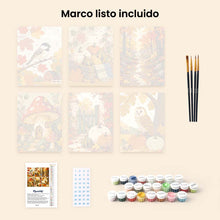 Cargar imagen en el visor de la galería, Mini Pintar por números 15x20cm (6 piezas) - Cosecha del bosque