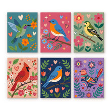 Cargar imagen en el visor de la galería, Mini Pintar por números 15x20cm (6 piezas) - Flores y canto de los pájaros Figured'Art
