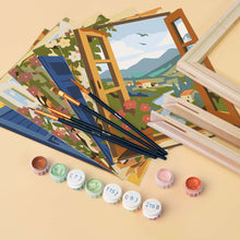 Cargar imagen en el visor de la galería, Mini Pintar por números 15x20cm (6 piezas) - Ventanas con vistas al océano