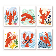 Cargar imagen en el visor de la galería, Mini Serie Pintar por números 15x20cm (6 piezas) - Colección Langosta Costera Figured'Art