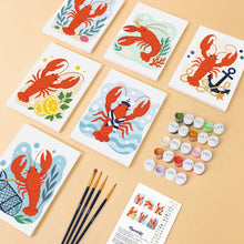 Cargar imagen en el visor de la galería, Mini Serie Pintar por números 15x20cm (6 piezas) - Colección Langosta Costera
