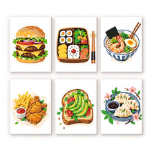 Cargar imagen en el visor de la galería, Mini Serie Pintar por números 15x20cm (6 piezas) - Set de Comida Deliciosa Figured'Art