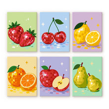 Cargar imagen en el visor de la galería, Mini Serie Pintar por números 15x20cm (6 piezas) - Colección Frutas Disco Figured'Art