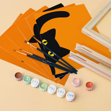 Cargar imagen en el visor de la galería, Mini Serie Pintar por números 15x20cm (6 piezas) - Gato Negro Escondite