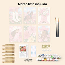 Cargar imagen en el visor de la galería, Mini Serie Pintar por números 15x20cm (6 piezas) - Vaquera Rosa