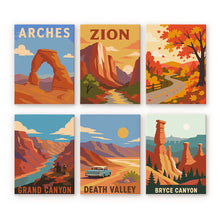 Cargar imagen en el visor de la galería, Mini Serie Pintar por números 15x20cm (6 piezas) - Parques Nacionales - Desierto del Suroeste Figured'Art