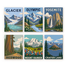 Cargar imagen en el visor de la galería, Mini Serie Pintar por números 15x20cm (6 piezas) - Parques Nacionales - Costa del Pacífico y Cascadas Figured'Art