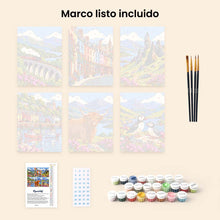 Cargar imagen en el visor de la galería, Mini Serie Pintar por números 15x20cm (6 piezas) - Clásicos de Viaje de Escocia