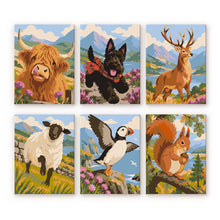 Cargar imagen en el visor de la galería, Mini Serie Pintar por números 15x20cm (6 piezas) - Animales de Escocia Figured'Art