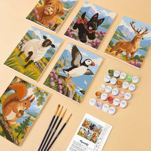 Cargar imagen en el visor de la galería, Mini Serie Pintar por números 15x20cm (6 piezas) - Animales de Escocia
