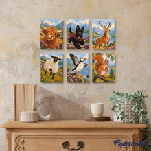 Cargar imagen en el visor de la galería, Mini Serie Pintar por números 15x20cm (6 piezas) - Animales de Escocia