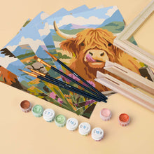 Cargar imagen en el visor de la galería, Mini Serie Pintar por números 15x20cm (6 piezas) - Animales de Escocia