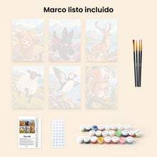 Cargar imagen en el visor de la galería, Mini Serie Pintar por números 15x20cm (6 piezas) - Animales de Escocia
