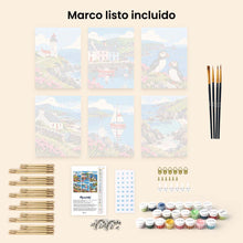 Cargar imagen en el visor de la galería, Mini Serie Pintar por números 15x20cm (6 piezas) - Costa Escocesa
