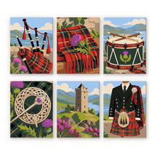 Cargar imagen en el visor de la galería, Mini Serie Pintar por números 15x20cm (6 piezas) - Patrimonio Escocés Figured'Art