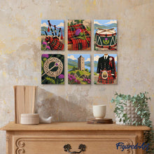 Cargar imagen en el visor de la galería, Mini Serie Pintar por números 15x20cm (6 piezas) - Patrimonio Escocés