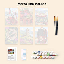 Cargar imagen en el visor de la galería, Mini Serie Pintar por números 15x20cm (6 piezas) - Patrimonio Escocés