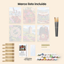 Cargar imagen en el visor de la galería, Mini Serie Pintar por números 15x20cm (6 piezas) - Patrimonio Escocés