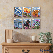 Cargar imagen en el visor de la galería, Mini Serie Pintar por números 15x20cm (6 piezas) - Colección de Iconos Escoceses