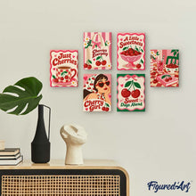 Cargar imagen en el visor de la galería, Mini Serie Pintar por números 15x20cm (6 piezas) - Vida Dulce de Cerezas