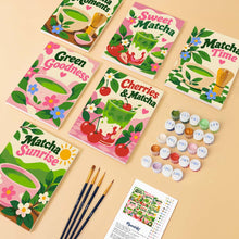 Cargar imagen en el visor de la galería, Mini Serie Pintar por números 15x20cm (6 piezas) - Hora del Matcha