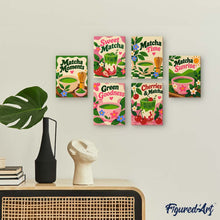 Cargar imagen en el visor de la galería, Mini Serie Pintar por números 15x20cm (6 piezas) - Hora del Matcha