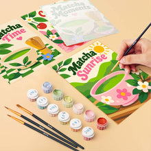 Cargar imagen en el visor de la galería, Mini Serie Pintar por números 15x20cm (6 piezas) - Hora del Matcha