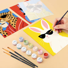 Cargar imagen en el visor de la galería, Mini Serie Pintar por números 15x20cm (6 piezas) - Animales Cool