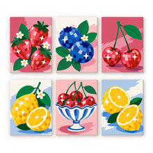 Cargar imagen en el visor de la galería, Mini Serie Pintar por números 15x20cm (6 piezas) - Frutas Disco Figured'Art