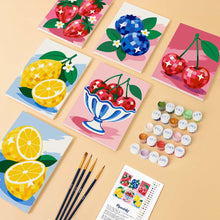 Cargar imagen en el visor de la galería, Mini Serie Pintar por números 15x20cm (6 piezas) - Frutas Disco
