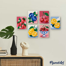 Cargar imagen en el visor de la galería, Mini Serie Pintar por números 15x20cm (6 piezas) - Frutas Disco