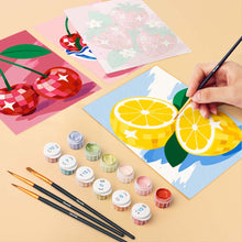 Cargar imagen en el visor de la galería, Mini Serie Pintar por números 15x20cm (6 piezas) - Frutas Disco