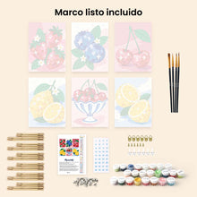 Cargar imagen en el visor de la galería, Mini Serie Pintar por números 15x20cm (6 piezas) - Frutas Disco