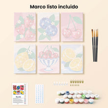 Cargar imagen en el visor de la galería, Mini Serie Pintar por números 15x20cm (6 piezas) - Frutas Disco