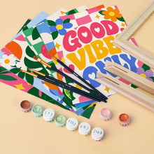Cargar imagen en el visor de la galería, Mini Serie Pintar por números 15x20cm (6 piezas) - Good Vibes