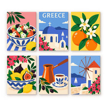Cargar imagen en el visor de la galería, Mini Serie Pintar por números 15x20cm (6 piezas) - Verano Griego Figured'Art