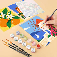 Cargar imagen en el visor de la galería, Mini Serie Pintar por números 15x20cm (6 piezas) - Verano Griego