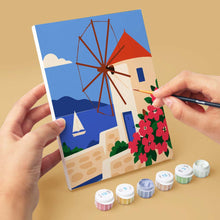 Cargar imagen en el visor de la galería, Mini Serie Pintar por números 15x20cm (6 piezas) - Verano Griego