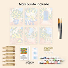 Cargar imagen en el visor de la galería, Mini Serie Pintar por números 15x20cm (6 piezas) - Jardín de Limoneros Italiano