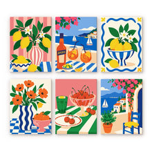 Cargar imagen en el visor de la galería, Mini Serie Pintar por números 15x20cm (6 piezas) - Momentos de Verano Mediterráneo Figured'Art