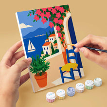Cargar imagen en el visor de la galería, Mini Serie Pintar por números 15x20cm (6 piezas) - Momentos de Verano Mediterráneo
