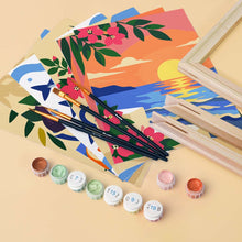 Cargar imagen en el visor de la galería, Mini Serie Pintar por números 15x20cm (6 piezas) - Verano Mediterráneo