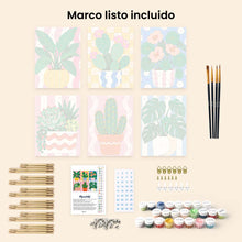 Cargar imagen en el visor de la galería, Mini Serie Pintar por números 15x20cm (6 piezas) - Plantas en Maceta