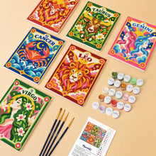 Cargar imagen en el visor de la galería, Mini Serie Pintar por números 15x20cm (6 piezas) - Zodiaco Retro 1