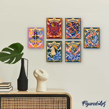Cargar imagen en el visor de la galería, Mini Serie Pintar por números 15x20cm (6 piezas) - Zodiaco Retro 2