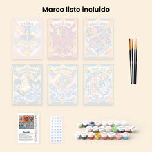 Cargar imagen en el visor de la galería, Mini Serie Pintar por números 15x20cm (6 piezas) - Zodiaco Retro 2