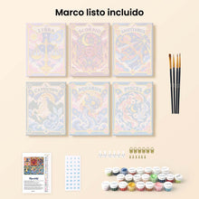 Cargar imagen en el visor de la galería, Mini Serie Pintar por números 15x20cm (6 piezas) - Zodiaco Retro 2