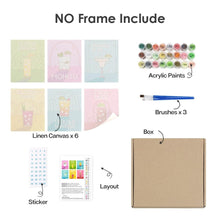 Cargar imagen en el visor de la galería, Mini Pintar por números 15x20cm (6 piezas) - Cócteles Famosos