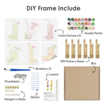 Cargar imagen en el visor de la galería, Mini Pintar por números 15x20cm (6 piezas) - Zumos de Frutas Frescas