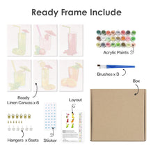 Cargar imagen en el visor de la galería, Mini Pintar por números 15x20cm (6 piezas) - Zumos de Frutas Frescas